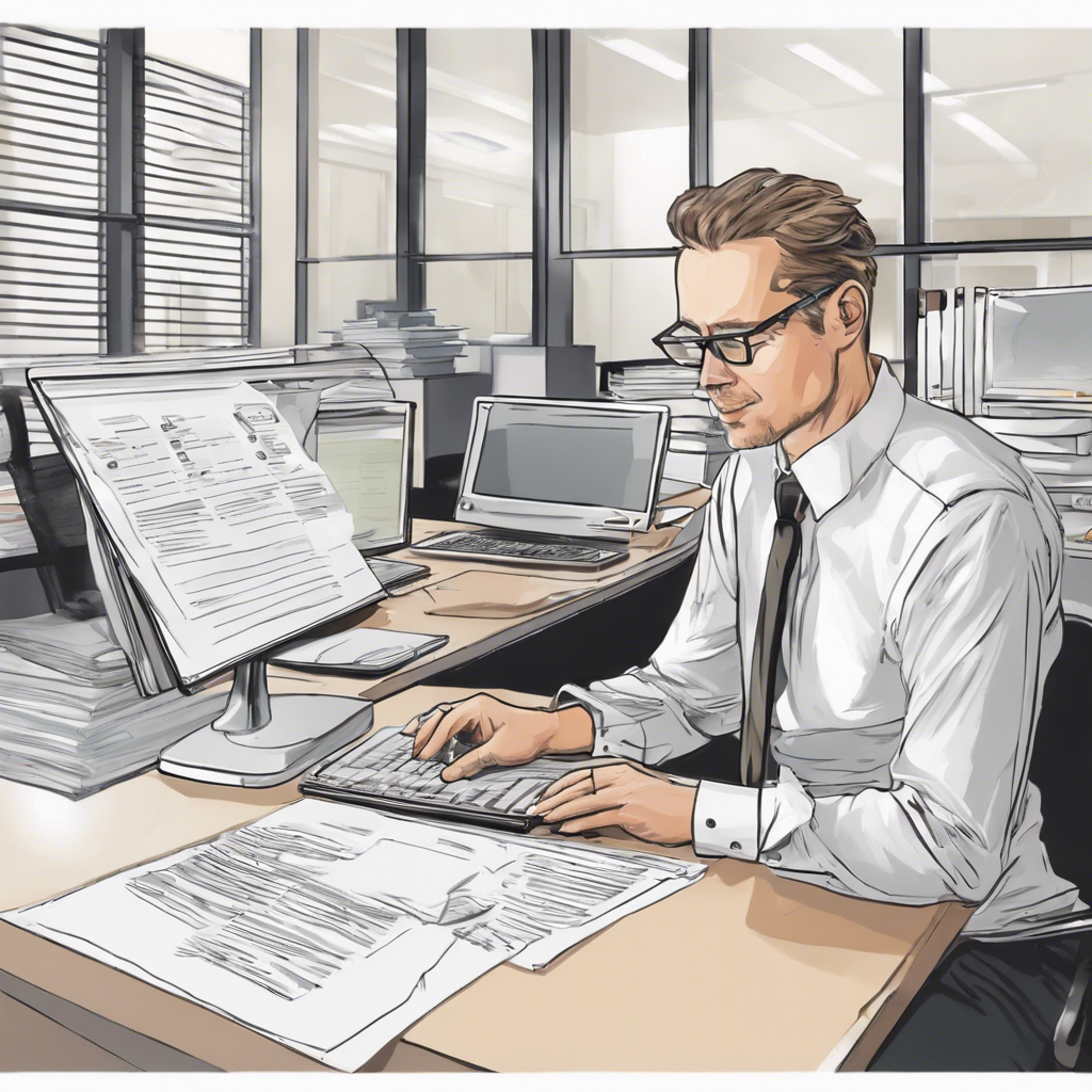 a man in a suit and tie is sitting at a desk