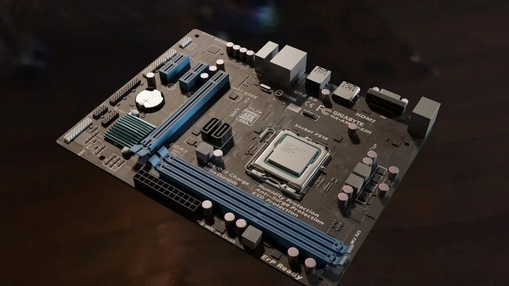 a computer motherboard with a motherboard and a motherboard